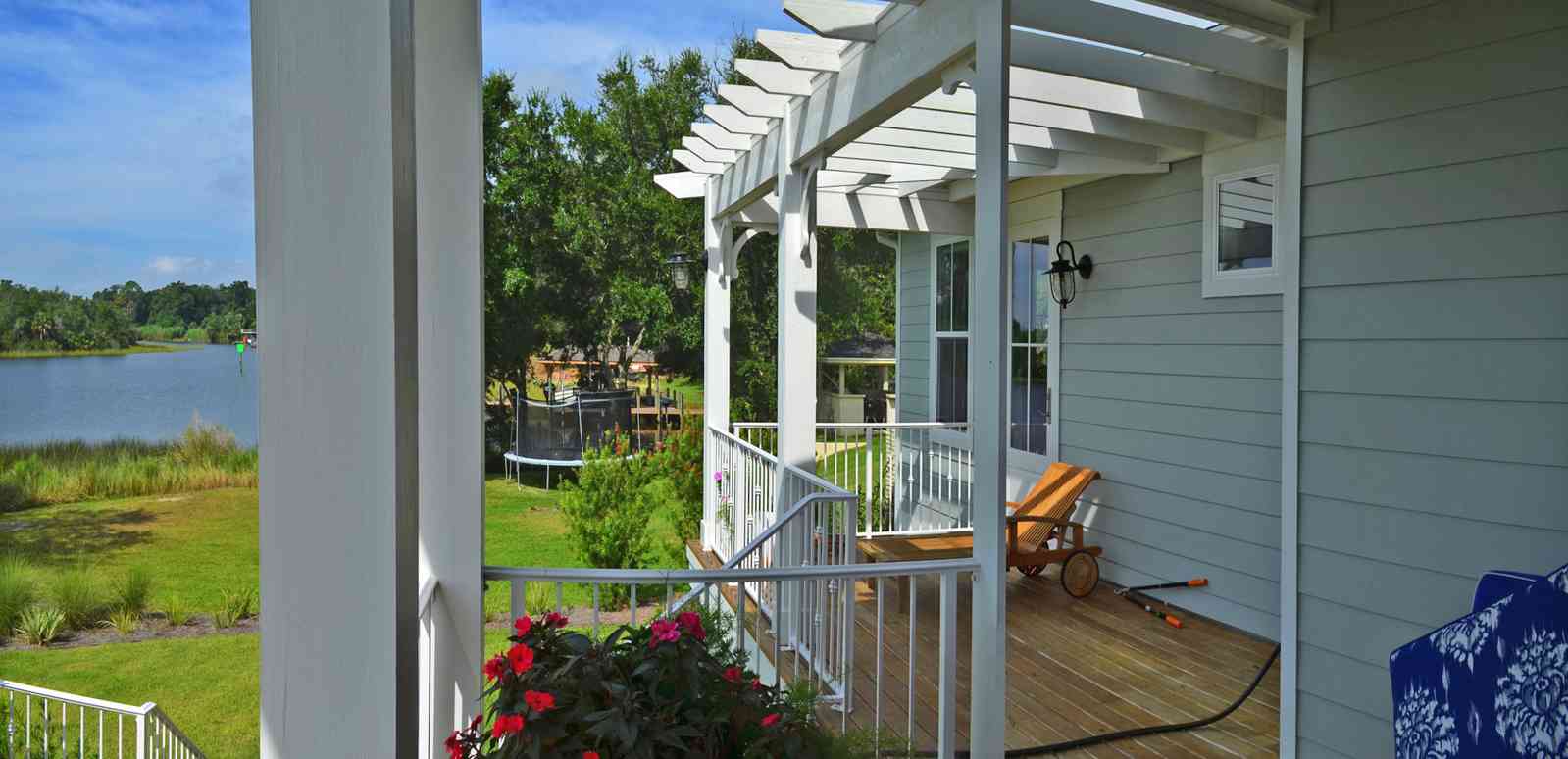 400+LaRua+Landing-2nd+floor+side+porch_04.jpg:  trellis, Bayou Texar, Coastal home, 