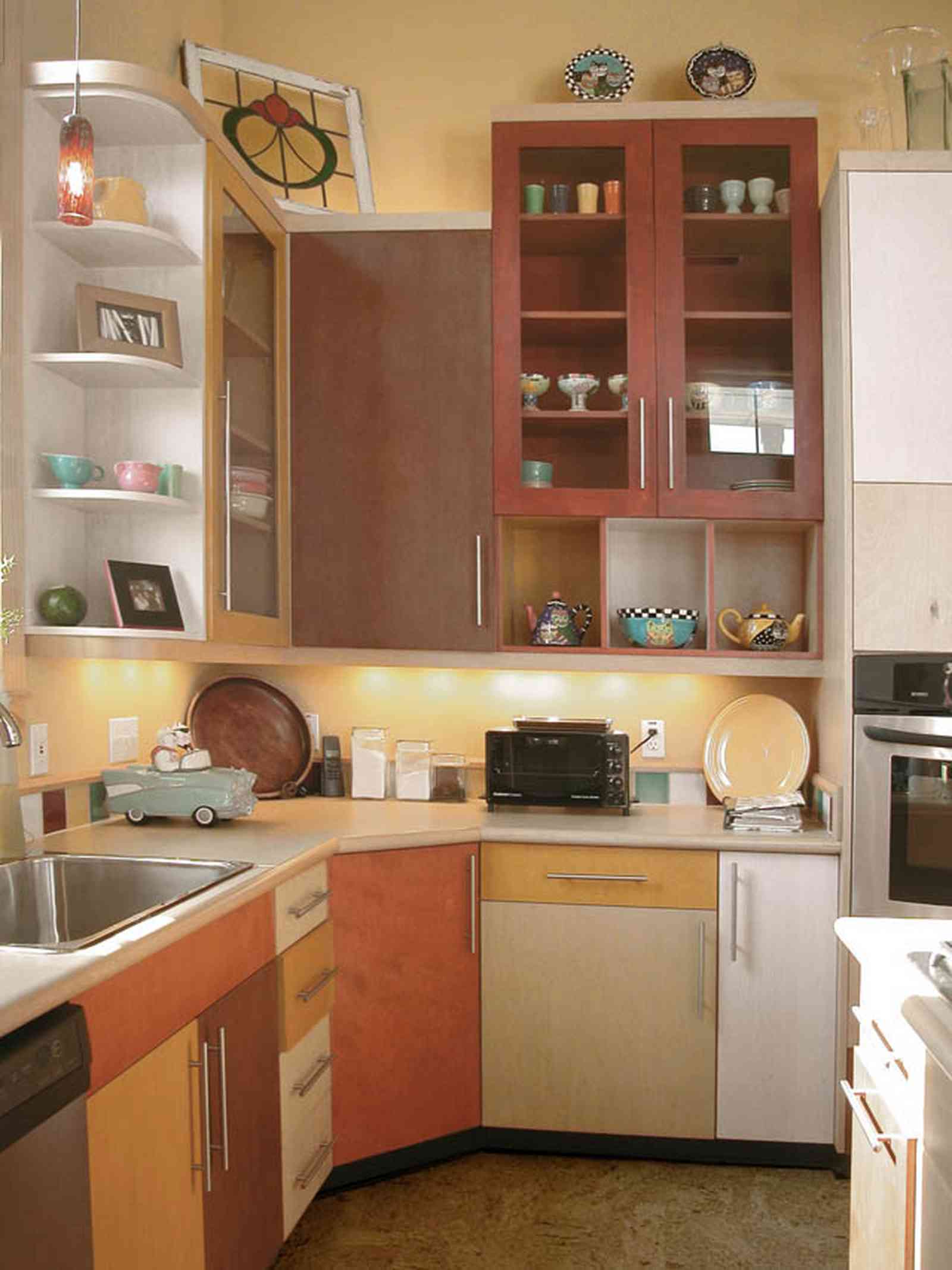 Aragon:-649-Aragon-Street_20.jpg:  kitchen cabinets, kitchen sink, glass doors, cork floors