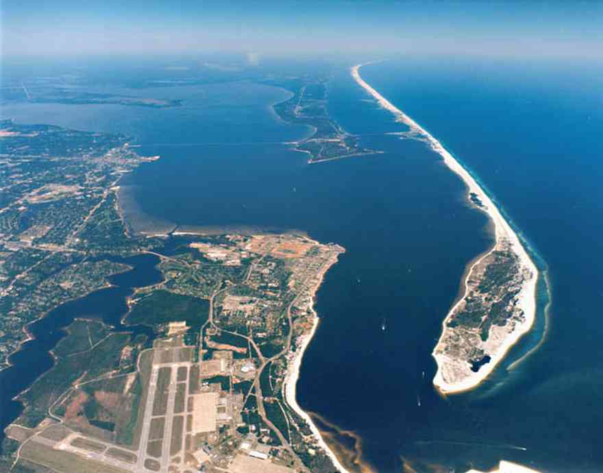 Gulf-Islands-National-Seashore:-Fort-Pickens:-Aerial_01.jpg:  barrier island, pass, sound, fort, civil war, naval air station, gulf of mexico, gulf breeze, pensacola, runway, escambia bay, escambia county