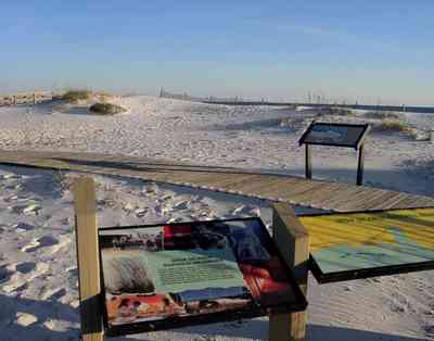 Gulf-Islands-National-Seashore:-Opal-Beach_01.jpg:  picnic area, kiosk, information center, boardwalk, deck, dune, beach, gulf of mexico