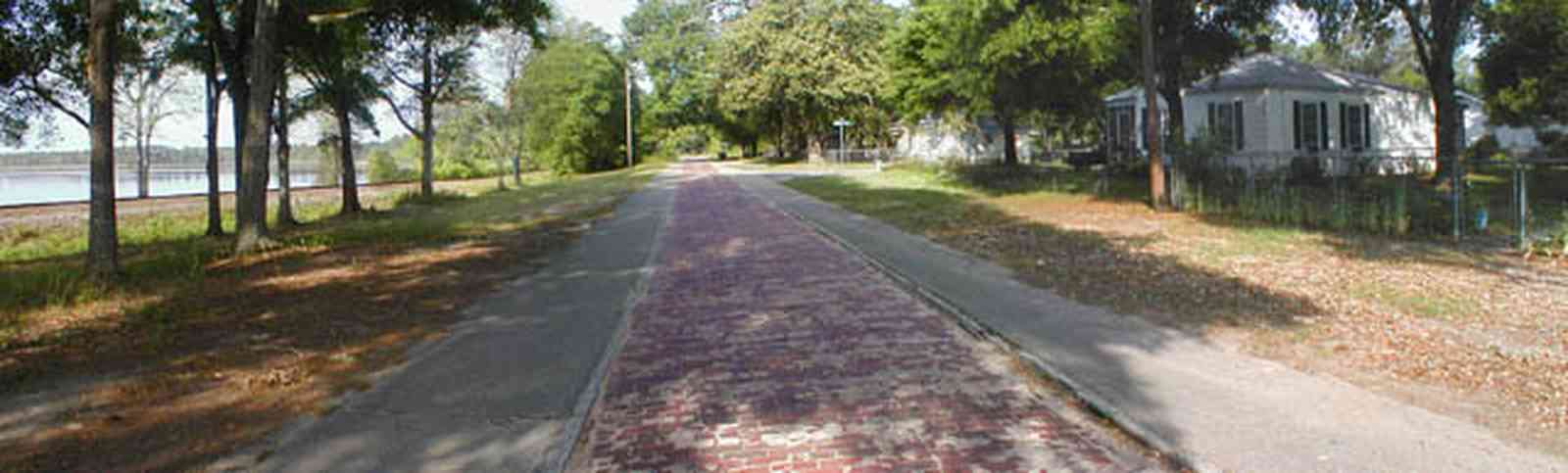 Milton:-Red-Brick-Road_10.jpg:  brick road, highway, two-lane road, red brick