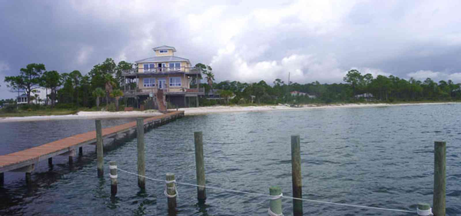 Navarre:-Biscayne-Pointe-Drive-House_25.jpg:  dock, deck, pier, house, beach, shore, sand