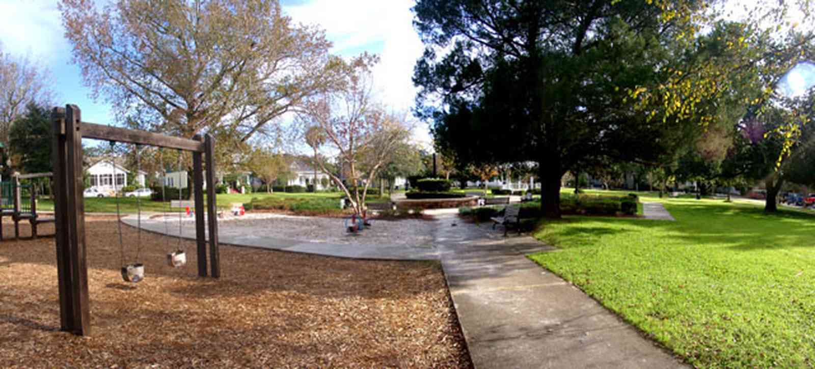 North-Hill:-Alabama-Square_04.jpg:  playground, cedar tree, swing, oak tree