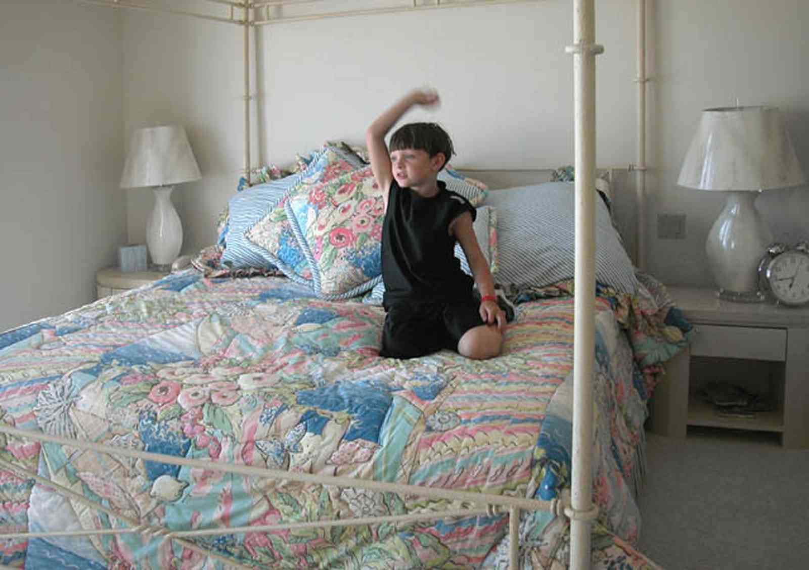 Pensacola-Beach:-1212-Ariola-Drive_22.jpg:  children's bedroom, canopy bed, beach house, gulf of mexico, pensacola beach
