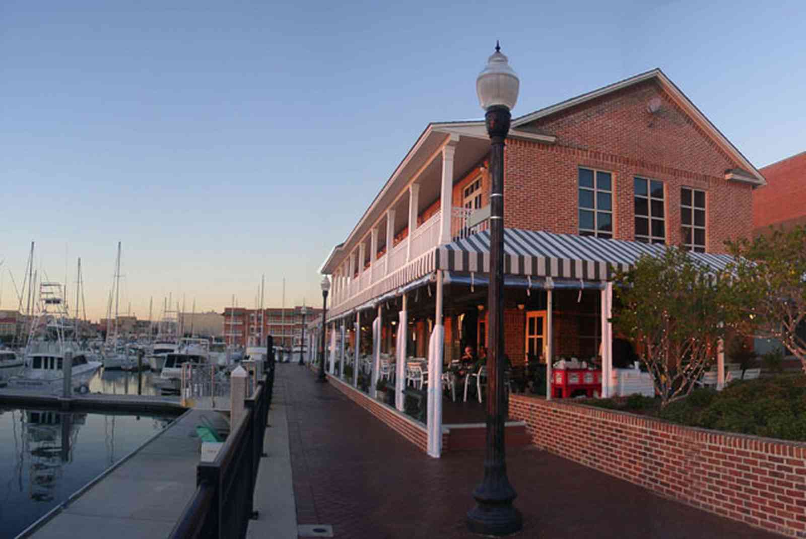 Pensacola:-Downtown:-Palafox-Pier_02.jpg:  sail boat, restaurant, dock, marina