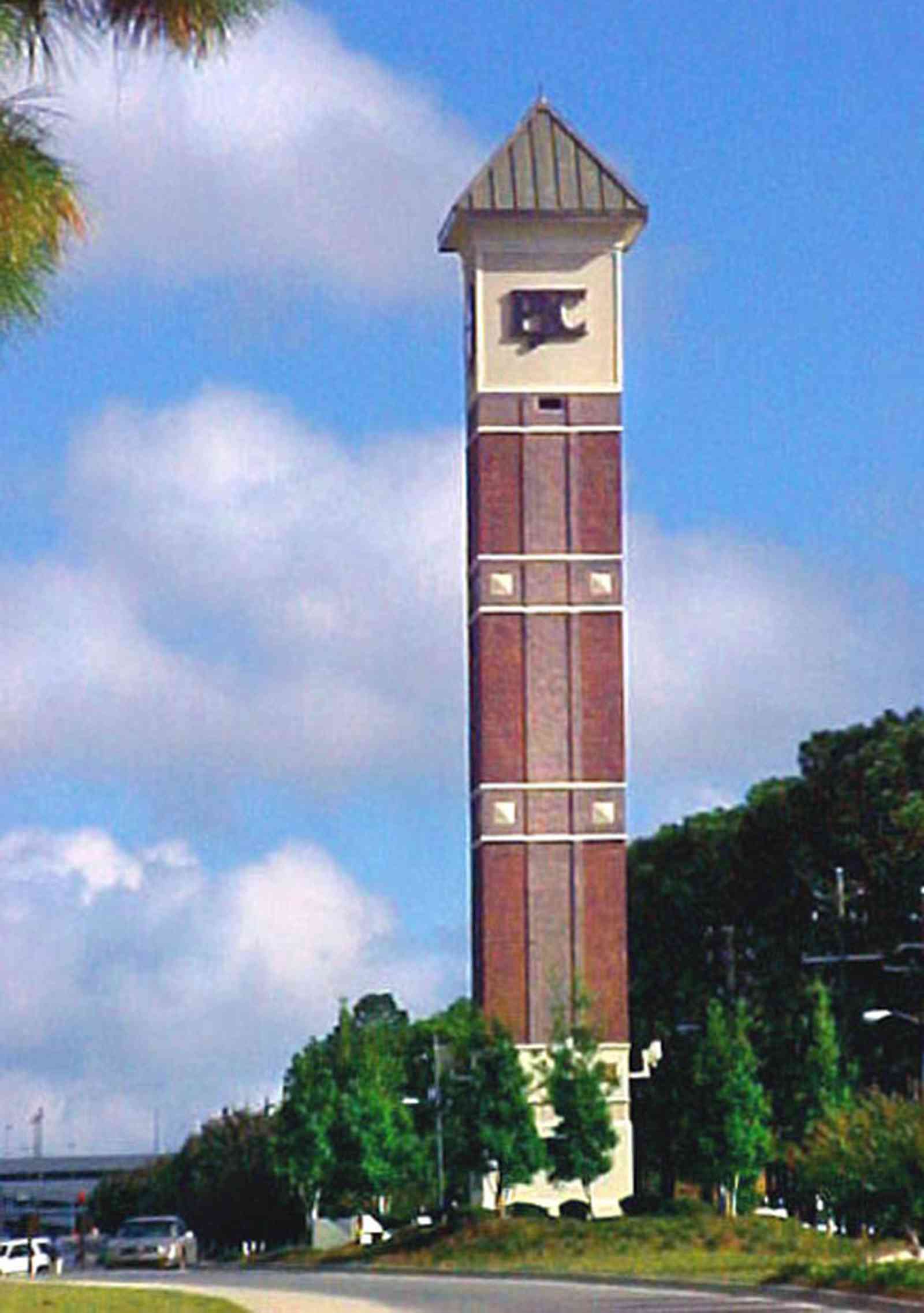 Pensacola:-Pensacola-Junior-College_02c.jpg:  clock tower, clock, campus, students, m. j. menge