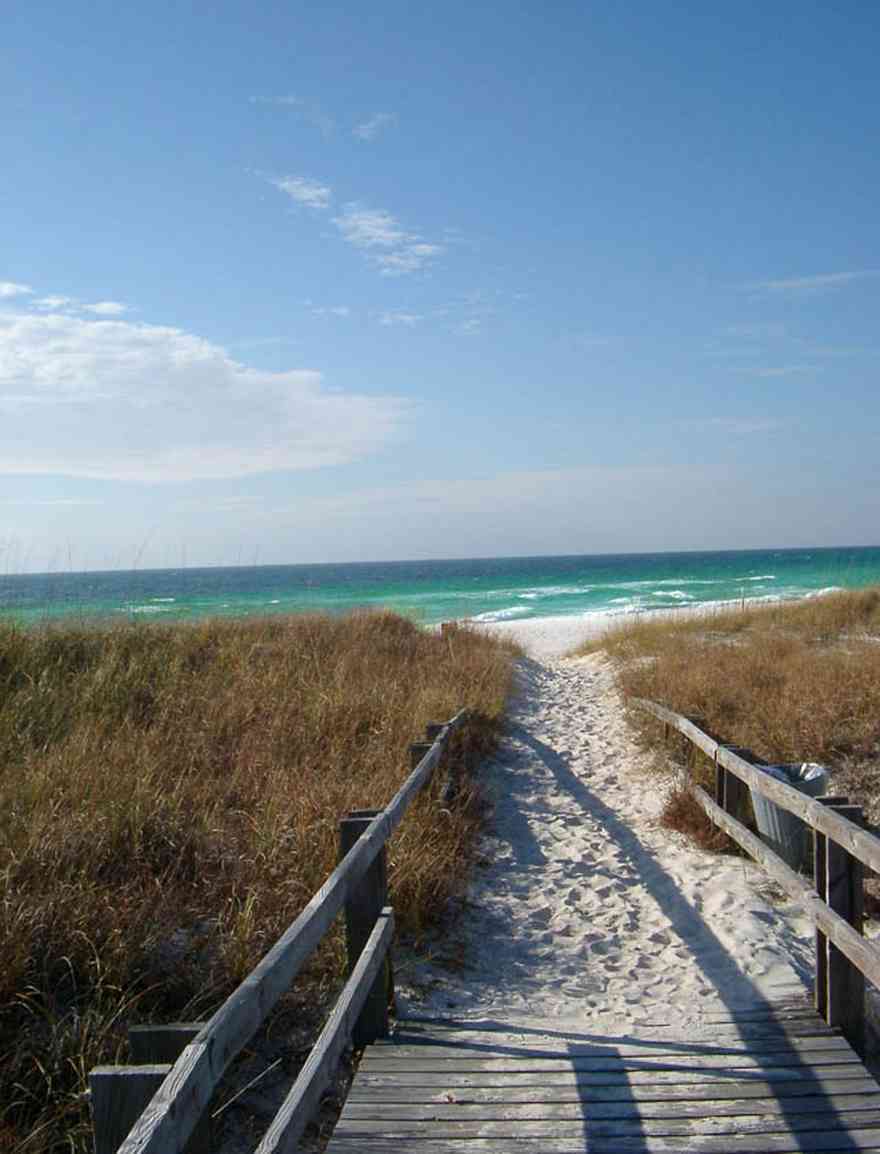 Perdido-Key:-State-Recreation-Area-2_04.jpg:  surf, waves, gulf of mexico, emerald water, sea oats, boardwalk, recreational area