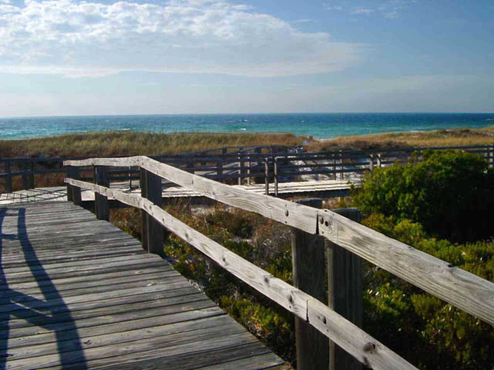 Perdido-Key:-State-Recreation-Area-2_05.jpg:  boardwalk, beach, gulf of mexico, emerald water, dunes, sea oats, 