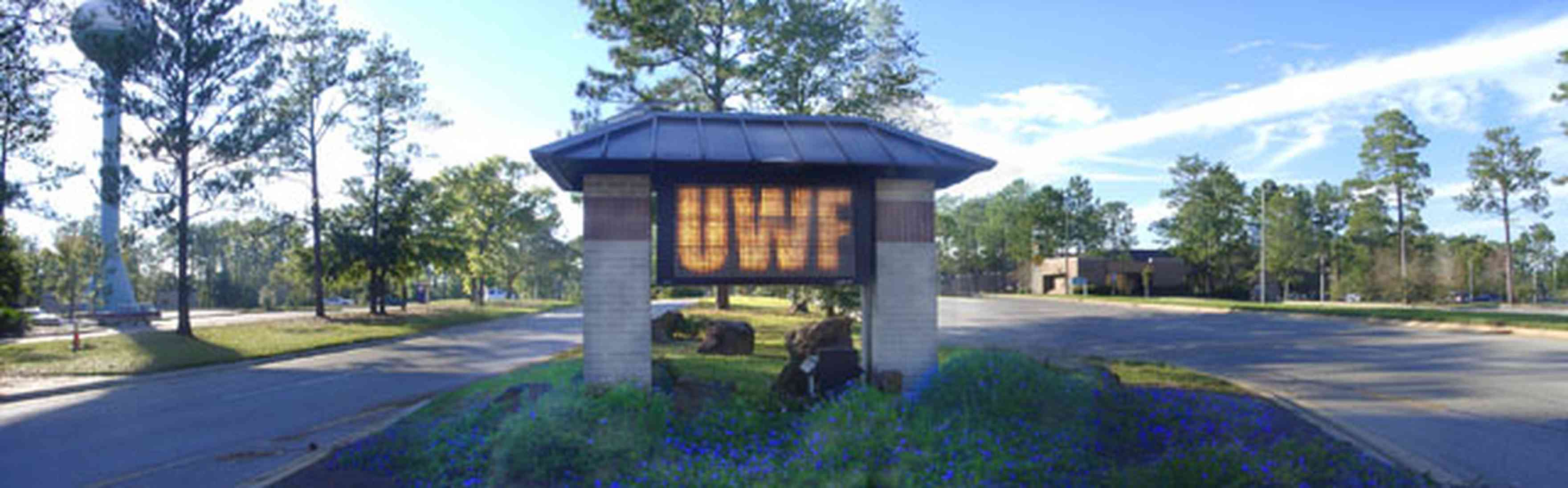 University-Of-West-Florida:-Campus_33.jpg:  university, sign, drive, pine trees