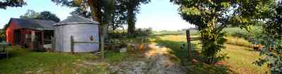 Walnut-Hill:-Dempsey-Farm_06.jpg:  corn field, chickens, barn, corn crib, corn field, farmland, pasture, fields