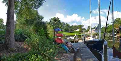 409+Montrose+Blvd-front+yard_06.jpg:  canoe, sail boat, deck, boat house, deck, 
