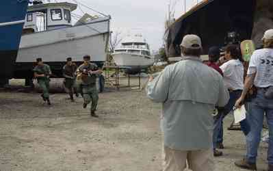 Brown+Marine-Prison+Break_01.jpg:  filming, tv show, tugboat, yacht, marina, 