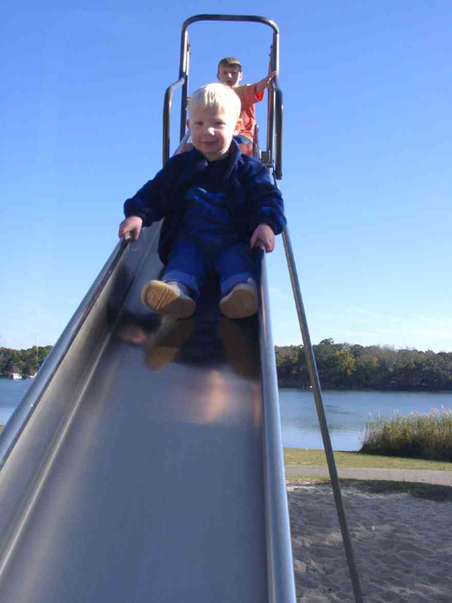 East-Hill:-Bayview-Park_09.jpg:  bayou texar, playground, slide, sand, escambia county