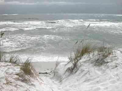 Gulf-Islands-National-Seashore:-Fort-Pickens:-Battery-234_04.jpg:  dunes, sea oats, surf, waves, tropical storm, crystal sand