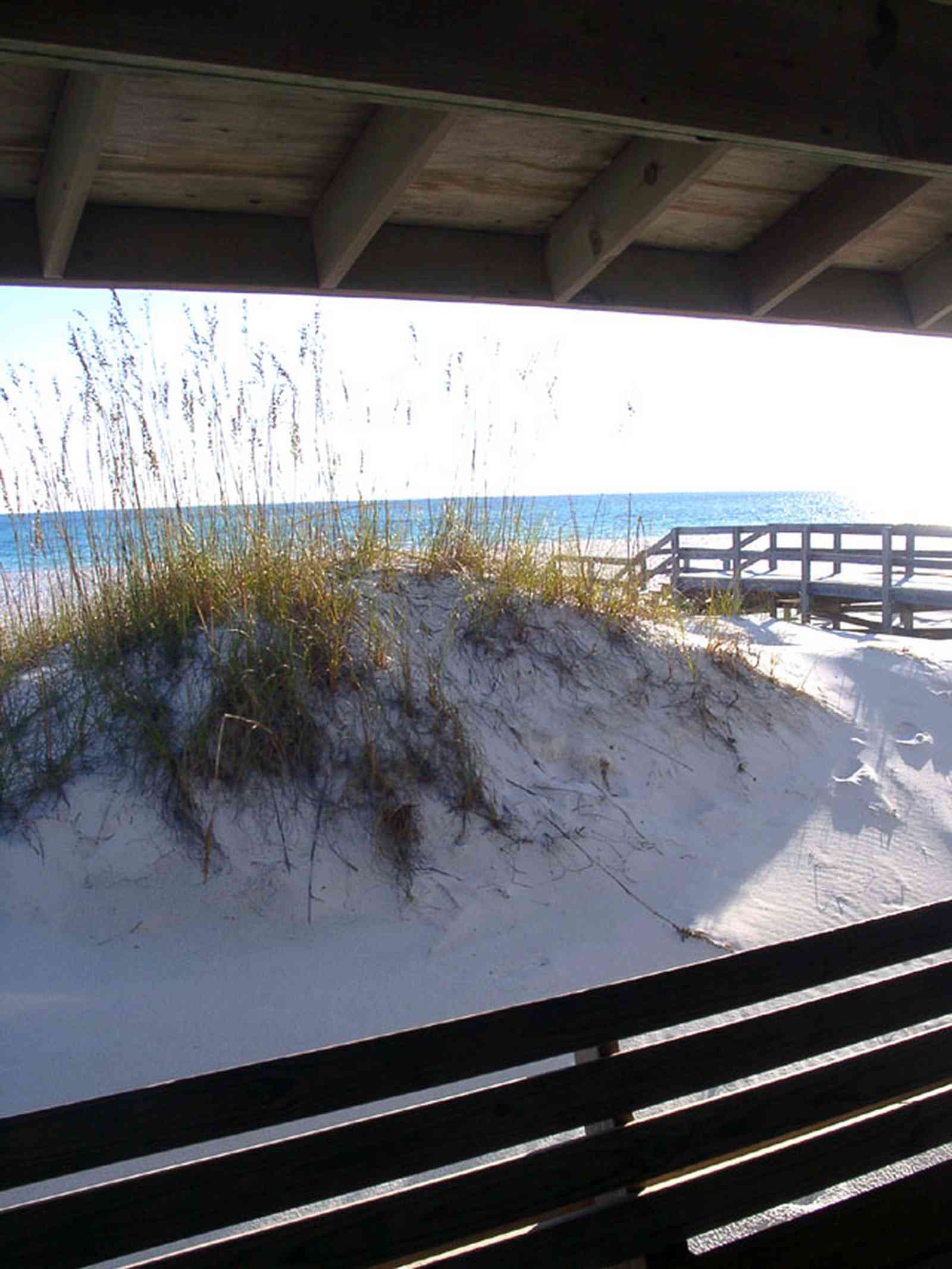 Gulf-Islands-National-Seashore:-Langdon-Beach_04b.jpg:  dunes, walkover, boardwalk, gulf of mexico, picnic shelter