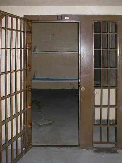 Milton:-Courthouse-Old-Jail_02.jpg:  cell door, prisoner, cell block, bars, lockup, inmate, county lockup