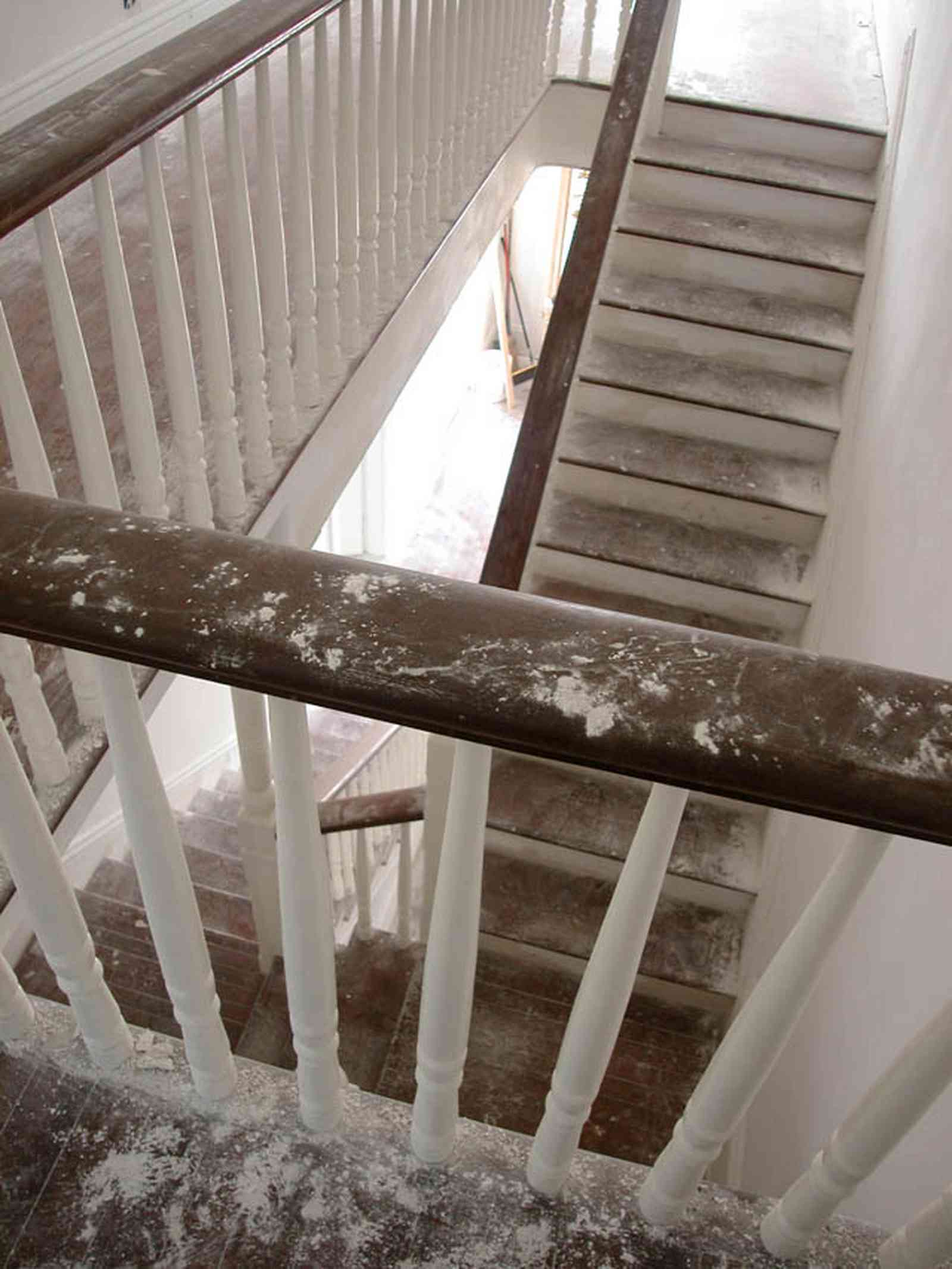 North-Hill:-200-West-Jackson-Street_25.jpg:  staircase, second floor landing, stair railing, bannister
