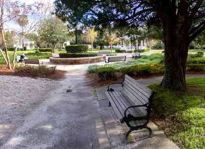North-Hill:-Alabama-Square_05.jpg:  preservation district, cedar tree, park bench, playground
