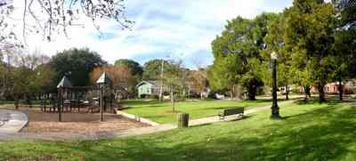 North-Hill:-Alabama-Square_06.jpg:  cedar tree, playground park bench