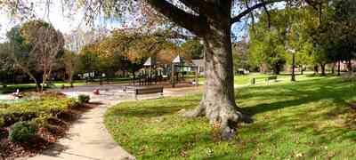 North-Hill:-Alabama-Square_07.jpg:  oak tree, park bench, playground