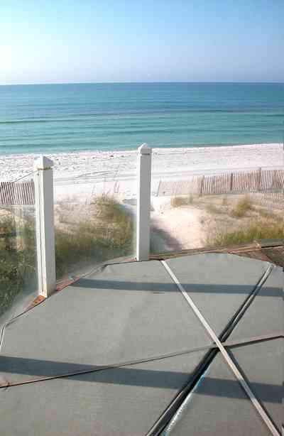 Pensacola-Beach:-Ariola-Drive-Art-Deco-House_09.jpg:  sand, crystal sand, white sand, sugar sand, sea oats, bauhaus architectural style, palm trees, dune restoration, beachfront property