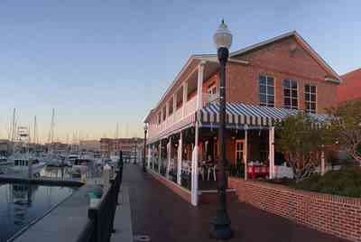 Pensacola:-Downtown:-Palafox-Pier_02.jpg:  sail boat, restaurant, dock, marina