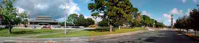 Pensacola:-Pensacola-Junior-College_01a.jpg:  clock tower, entrance, pine tree