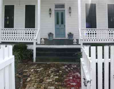 Pensacola:-Seville-Historic-District:-317-East-Intendencia-Street_03.jpg:  gate, picket fence, porch, bannister, shutter