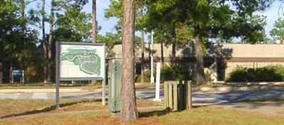University-Of-West-Florida:-Campus_36.jpg:  university, campus, students, pine trees, kiosk, campus map